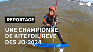 JO-2024: sur son kitefoil, Anaïs-Mai Desjardins rêve de médaille | AFP