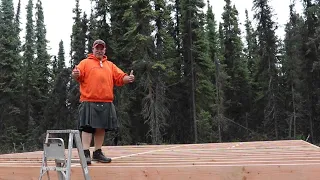 The final floor joists for the Alaska cabin are in