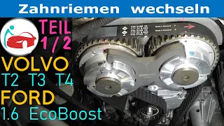 Zahnriemen wechseln beim 1.6 Ecoboost Motor eines Ford Focus MK3 (DYB) mit Wasserpumpe Teil 1 von 2