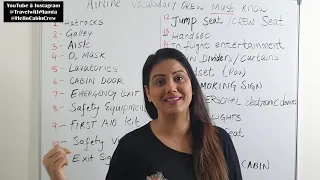 Airline Vocabulary & Terminology || Cabin Crew Training || Mamta Sachdeva ||