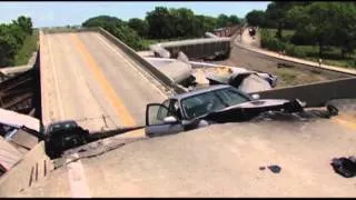 Raw: Train Derails After Overpass Collapse