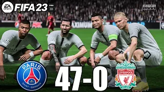 FIFA 23 - MESSI, RONALDO, MBAPPE, NEYMAR, ALL STARS | PSG 47-0 LIVERPOOL