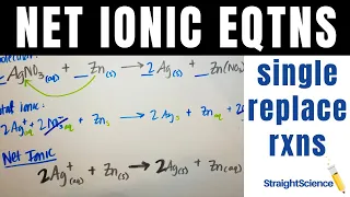 Net Ionic Equations - Single Replacement Reactions - Aqueous to Solid