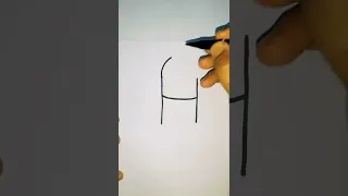 How to draw a Dog 🐕 Easy drawing from letter H