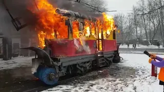 11.02.2020 сгорел снегоуборочный трамвай