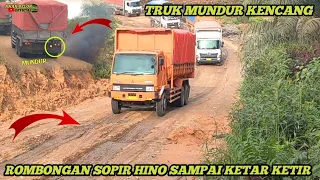 Akibat Terlalu Bar Bar Rombongan Truk Hino 500 Ketar Ketir Melihat Teman Nya Hampir Meluncur Kencang