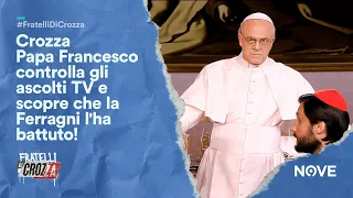 Crozza Papa Francesco controlla gli ascolti TV e scopre che la Ferragni l'ha battuto!