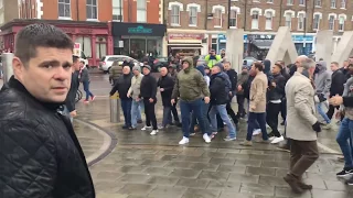 Arsenal vs Tottenham fans fight. Emirates stadium.