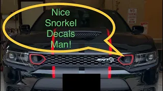 2019 Dodge Charger Hellcat Snorkel Decal instal, Snorkel Overlay instal.