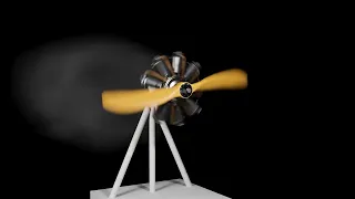 Le Rhone 9C Rotary Engine - 3D Animation