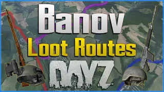 Banov Loot Routes - A DayZ Map Guide Highlighting Military Bases and Important Locations