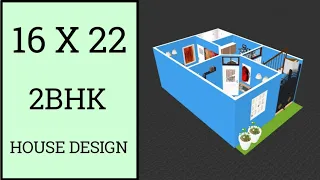 16 x 22 House Design ll 350 Sqft Small Ghar Ka Naksha ll 16 x 22 Small House Plan