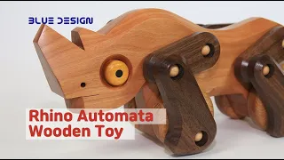 How to Make a Wood Toy Automata Pull Along Toy Rhino