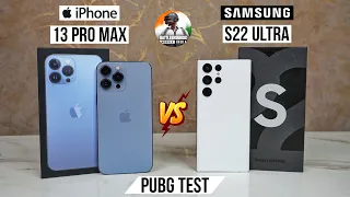 Samsung S22 Ultra vs iPhone 13 Pro Max Pubg Test, Heating and Battery Test | Shocking Results 😱