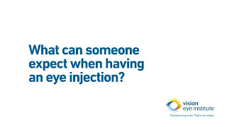 What can someone expect when having an eye injection?