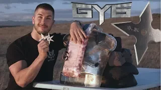 THROWING STARS in slow motion vs. Gel / Meat / Bone