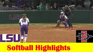 San Diego State vs #5 LSU Softball Game Highlights, March 1 2024