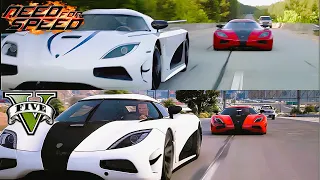 GTA 5 vs Need For Speed (Live Action) Koenigsegg Race - Comparison
