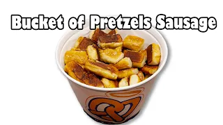 A Big Bucket of Auntie Anne's Pretzels with Cheese Sausage