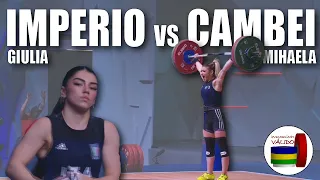 Mihaela CAMBEI vs Giulia IMPERIO | Cara a cara European Weightlifting Championships 2023 | 49kg cat