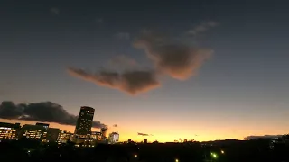 タイムラプス）広島市中心部の夕暮れ（広島市中区）