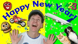 Happy New Year Action Song | Word Power - Numbers, Animals, Vehicles, Food | Learn English Kids