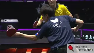 Alexis Lebrun Tomahawk serve - what spin it was? #table tennis #table tennis serve