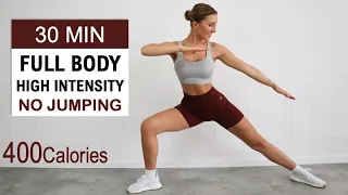 30 Min High Intensity - No Jumping HIIT Workout | Full Body Fat Burn| Super Sweaty | No Repeat