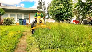 He's Been SAVING UP For A Lawn Mower So I Cut His TALL GRASS For FREE