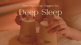 【1649C ASMR】The Most Satisfying SLOW Paper Cup Triggers  for Deep Sleep | No Talking | Closeup