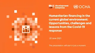 Humanitarian financing in the current global environment