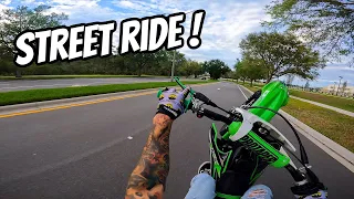 STREET RIDING MY NEW DIRT BIKE FOR THE FIRST TIME !  | BRAAP VLOGS