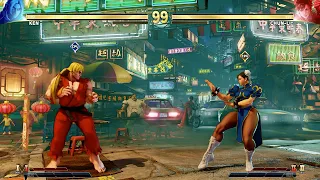 Ken vs Chun-Li! Street Fighter V CPU vs CPU