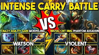 INTENSE HARD CARRY BATTLE | Crazy Agility Gain Watson Morphling Vs. Brutal Crit Dmg Phantom Assassin