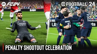 EA SPORTS FC 24 vs eFootball 2024 | Penalty Shootout Celebrations