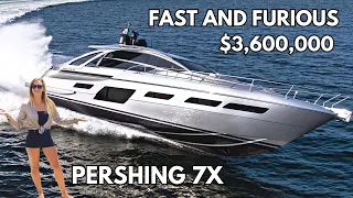 $3,600,000 Yacht Tour PERSHING 7X [50 knots!] High Performance Luxury