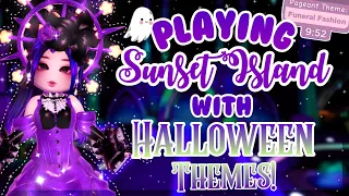 Playing Sunset Island with HALLOWEEN THEMES 👻🔮✨ | Royale High Roblox Royalloween