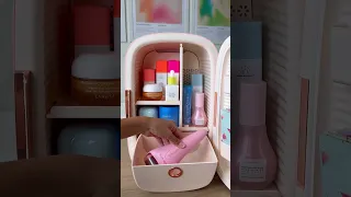 ASMR STOCKING MY NEW SKINCARE FRIDGE 💌 #shorts