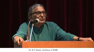 Dr. BV Doshi delivers a special lecture at IIMB on Aug 11, 2014.