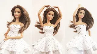 DIY Barbie doll dress tutorial 👗 fast and easy | How to make doll clothes | HAPPY DOLLS