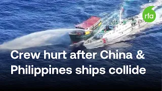 Filipino crew injured in collision with Chinese ships in South China Sea | Radio Free Asia (RFA)