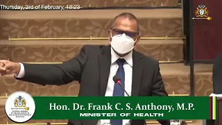Budget 2022 debate presentation by Minister of Health Dr Frank Anthony.
