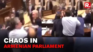 WATCH:  Chaos In Armenian Parliament, Lawmakers Engage In Violent Brawl