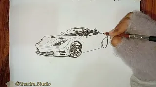 How to draw a LAMBORGHINI HURACAN PERFORMANTE / drawing lambo sports car