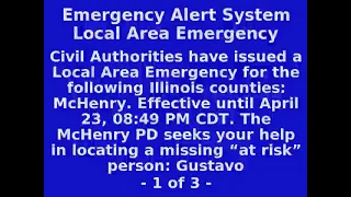 McHenry Illinois Local Area Emergency  EAS Comcast (No Alert Audio)