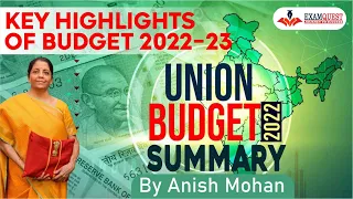 Budget 2022-23 Summary | Key Highlights of Budget 2022-23 | UPSC CSE 2022/23 | Anish Mohan