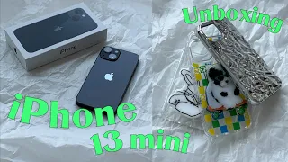 [Vlog] 3년만에 구매한 아이폰 13 미니 미드나이트 ✨ iphone 13 mini midnight 512GB unboxing 📦 몽유룸, 위글위글 케이스+그립톡 케이스 언박싱