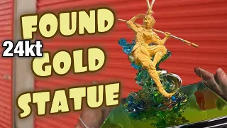 FOUND 24kt GOLD STATUE in $4,430 STORAGE WARS abandoned storage unit extreme unboxing mystery boxes