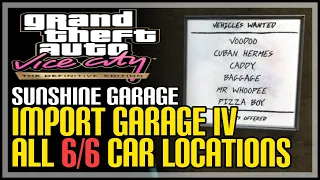 Sunshine Garage All Vehicle Wanted #4 Car Locations GTA Vice City The Definitive Edition