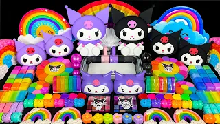 Slime Mixing With Kuromi |  Kuromi slime mixing random into glossy slime |  Rainbow Bunny